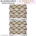 KANUSHI Industries® Washable Easy To fold-able Fridge Multi Purpose Mats/ Fridge Mats Set Of 6 / Refrigerator Mats Set