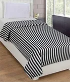 Striped Single Fleece Blanket for Mild Winter 