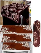 PVC Fridge Top Cover with 6 Utility Pockets & Handle Cover with 3 Pcs Shelf Mats 