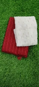 Georgette Solid Saree for Women, Maroon 