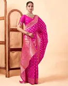 Silk Woven Design Saree for Women, Pink 