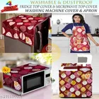 KANUSHI Industries® Washabl&Dustproof Top Load semi Automatic Washing Machine Cover+1 Pc Fridge Cover+1 Pc Microwave Cover+ 1 Pc Apron for Kitchen Front 