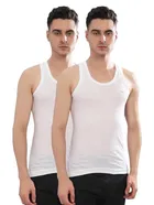 Dollar Big Boss Cotton Solid Vest for Men, Pack of 2 