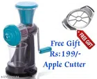Plastic Manual Hand Juicer with Apple Cutter (Multicolor, Set of 2)