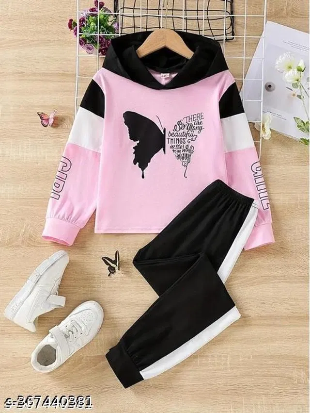 Cotton Blend Clothing Set for Girls (Multicolor, 9-10 Years)