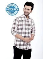 Cotton Blend Chequered Shirt for Men 