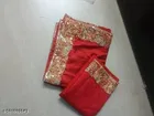 Chiffon Embellished Saree For Women, Red