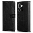 Artificial Leather Mobile Flip Cover for Samsung Galaxy M36 5G (Black)