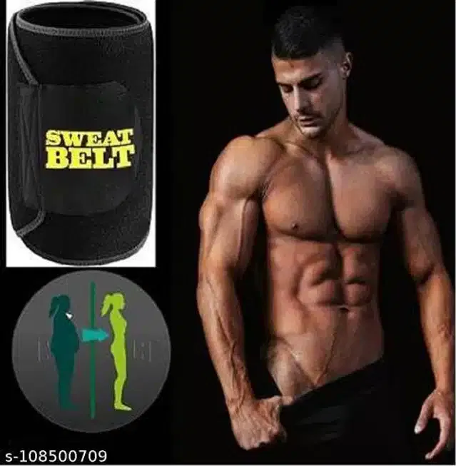 Sweat Belt for Unisex (Black, Free Size)
