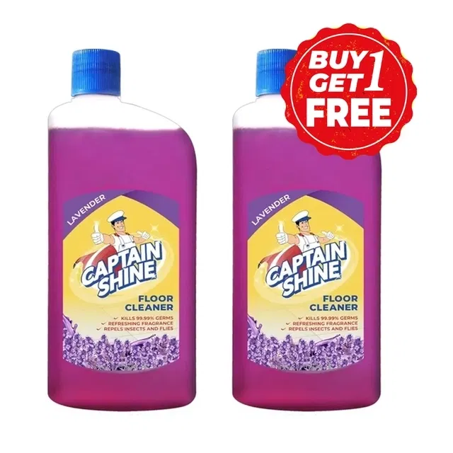 कैप्टेन शाइन डिसइंफेक्टेंट फ्लोर क्लीनर (लैवेंडर) 2X500 ml (बय 1 गेट 1 फ्री)