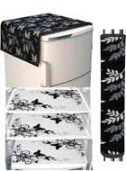 Knit Printed Fridge 3 Pcs Mat with Top & Handle Cover 
