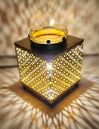 Metal Decorative Electric Moroccan-Style Oil Burner with Oil 
