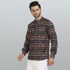 Cotton Blend Printed Kurta for Men 