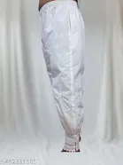 Cotton Solid Salwar for Women, White 