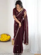 Embroidered Star Georgette Saree for Women 