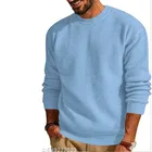 Round Neck Solid T-Shirt for Men (Aqua Blue, S)