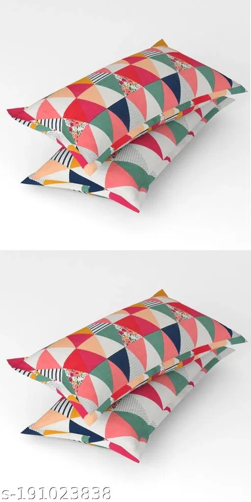 Cotton Pillow Covers (Multicolor, 17x27 inches) (Pack of 4)