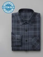 Cotton Blend Chequered Shirt for Men 