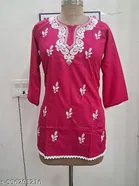 Floral Embroidered Rayon Kurti for Women 