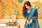 Silk Woven Design Saree for Women, Teal 