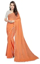Georgette Solid Saree for Women 
