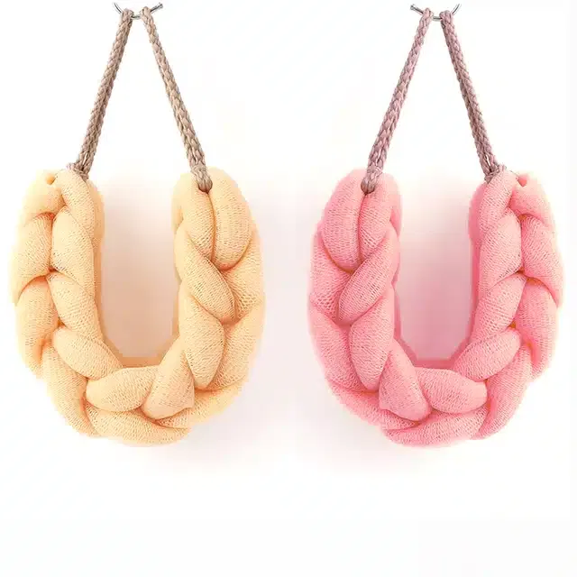 Majestique Mesh Stretchable Braided Long Bath Loofah (Combo of 2) (B-07)