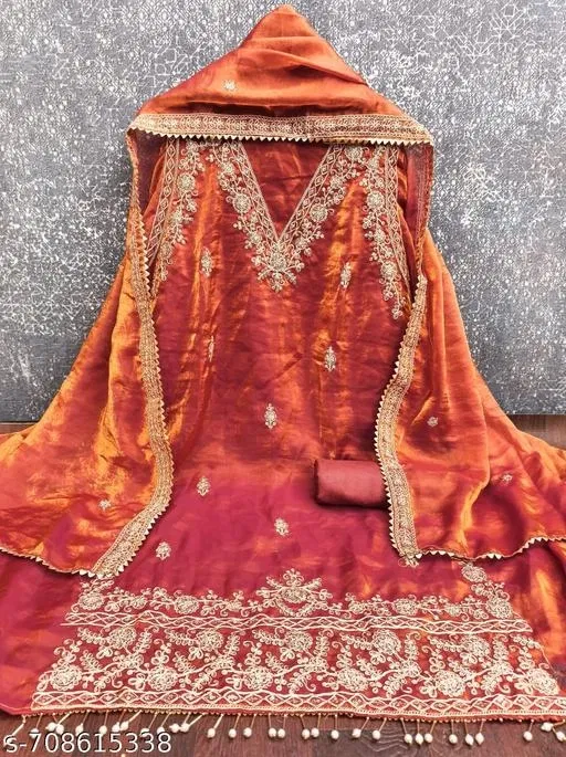 Bandhani Printed Jaipuri Designs Kurti for Women (Orange, Un Stitched)