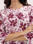 Womens Floral Print Short Rayon Kurti 