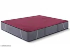 Polyester Double Bed Mattress Protector (Maroon, 72x75 inches)