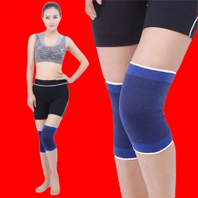 Polyester Solid Knee Sleeves for Women (Blue, Set of 1)