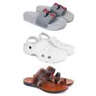 Combo of Sliders with Clogs & Flipflops for Men 