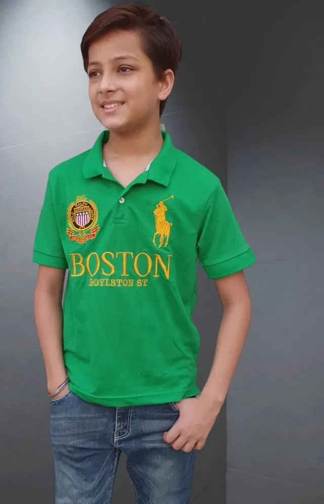Half Sleeves Printed T-Shirt for Boys (Green, 30)