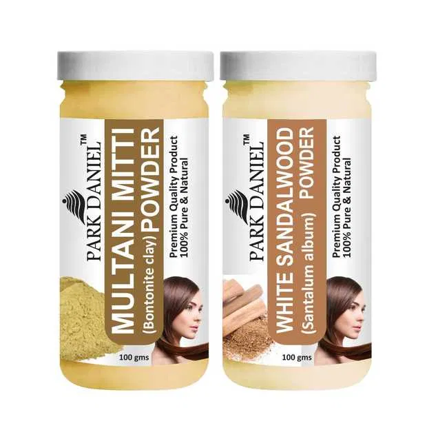 Park Daniel 100% Pure & Natural Multani Mitti Powder & White Sandalwood Powder (Pack Of 2, 100 g) (SE-375)