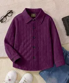 Self Design Cotton Blend Long Sleeves Polo for Boys 