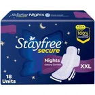 Stayfree Secure Nights Sanitary Pads (XXL) - (Pack Of 18)