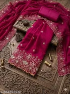 Embroidered Patiala Suit with Floral Pattern for Women 