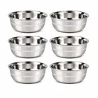 SimpleHome Silver Touch Steel Dessert Bowl 350ml Combo Set of 6