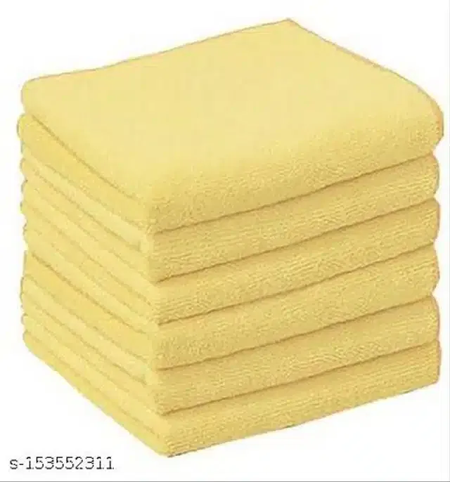 Microfiber Bath Towel (Cream, 40x40 cm) (Pack of 6)
