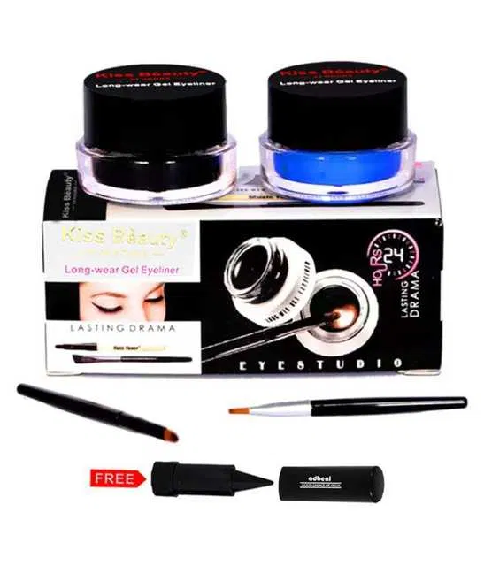 Lenon Makeup Accessory Kiss Beauty Gel Long Wear 24Hr 57142 Gel Eyeliner (Black) (6 g) (D166)