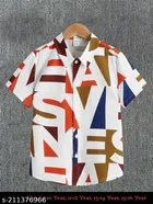 Half Sleeves Printed Shirt for Boys (Multicolor, 9-10 Years)