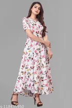 Fit and Flare Dress Floral, Pleated or Gathered for Women 