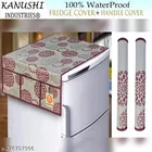 KANUSHI Industries® 1Pc Fridge Cover for Top with 6 Utility Pockets + 2 Fridge Handle Cover 