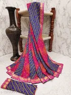 कानूड़ा फैंसी विमेंस जॉर्जेट फ्लावर प्रिंटेड साड़ी 