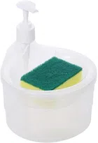 Plastic 2 in 1 Soap Holder & Dispenser (White)
