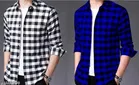 Cotton Blend Checked Shirts for Men, Multicolor, Pack of 2 