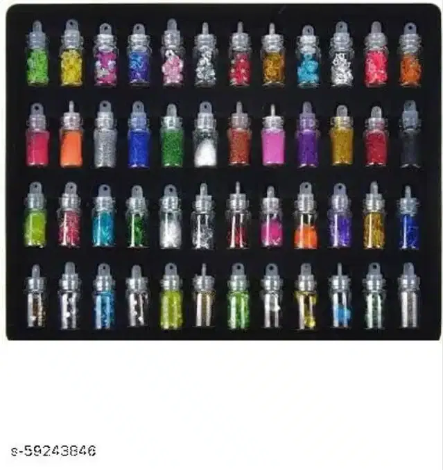 Premium Nail Art Glitter (Multicolor, Pack of 48)