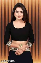 Lycra Blend Solid Saree for Women 