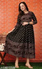Rayon Printed Anarkali Kurti for Women 