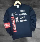 Fleece Printed Round Neck Sweatshirt for Men 