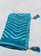 Georgette Printed Saree for Women, Sky Blue 
